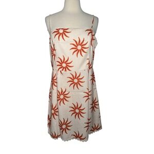 Petal & Pup Sunburst Print Mini Dress Cream Orange Lace Trim Sun Celestial SZ L